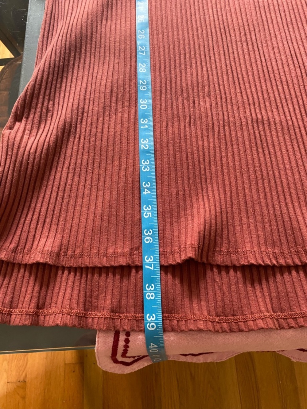 Eileen Fisher Rust Orange Textured Stretch Rib Crew Neck Dress Large - Picture 14 of 15